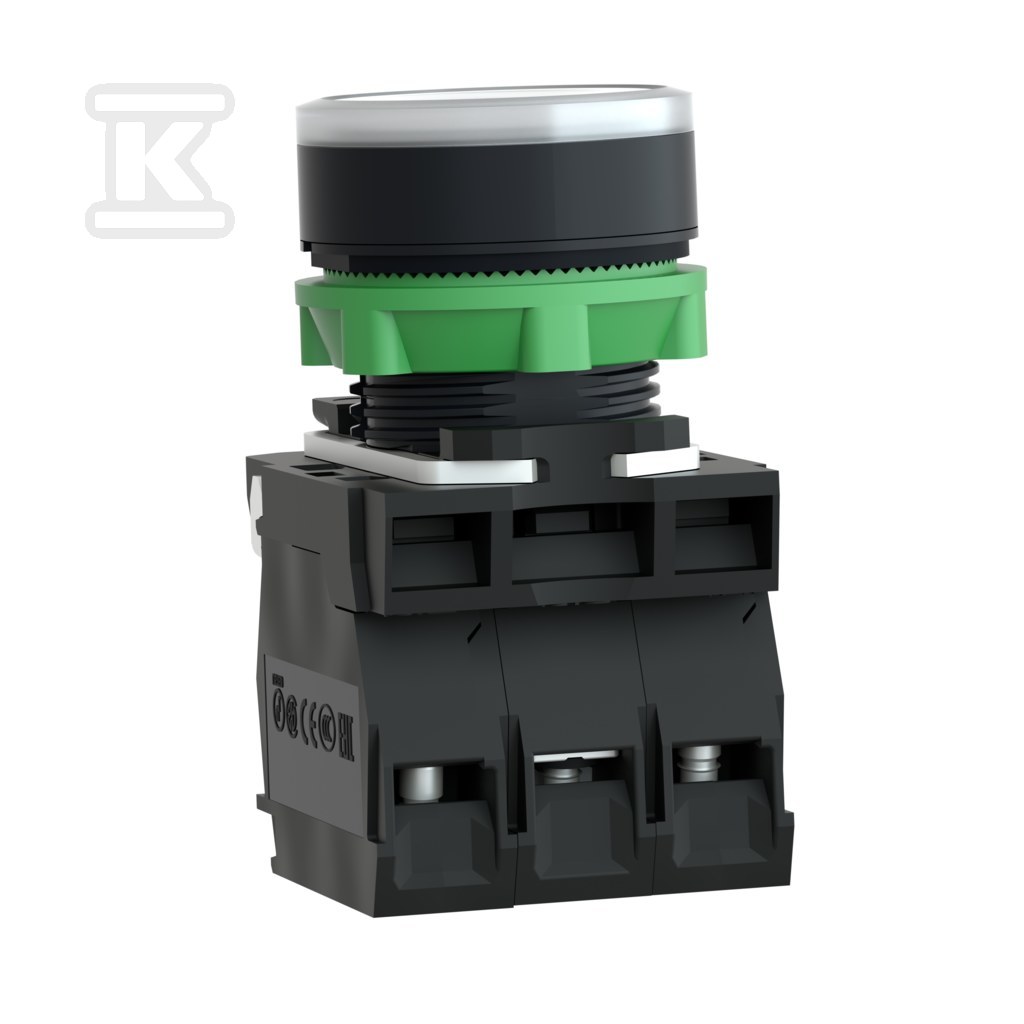 Przycisk płaski biały LED 230-240V - XB5AW31M5